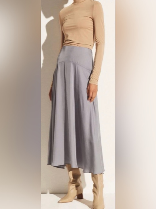 Vince Dresses & Skirts - NWT VINCE Paneled Front Flutter Long Skirt In Iris Blue Size: 16